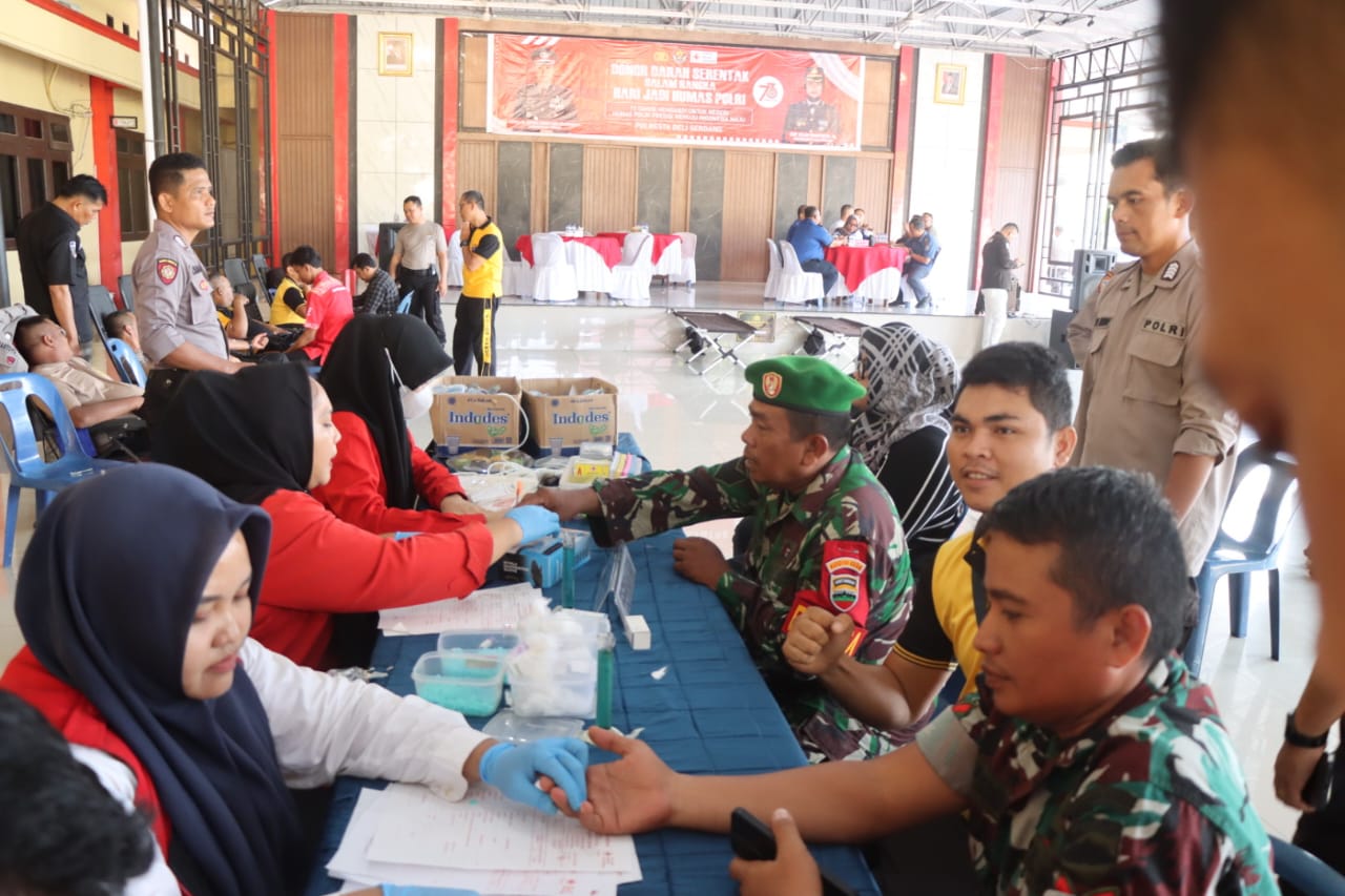 Polresta Deli Serdang Gelar Donor Darah Peringati HUT Humas Polri Ke 73